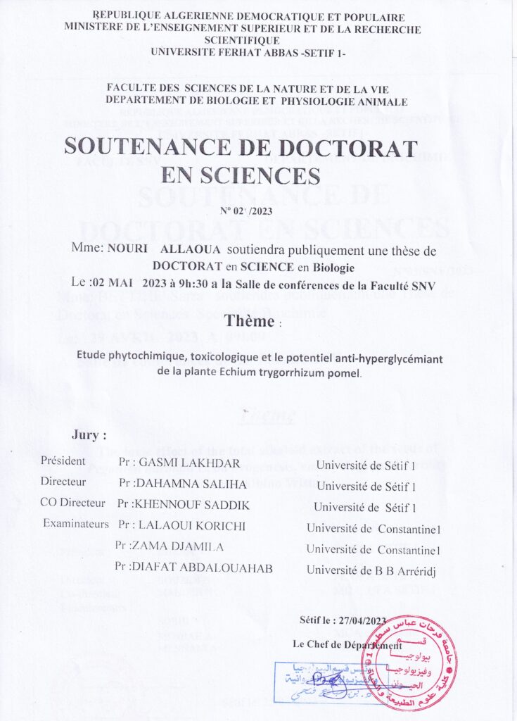 Soutenance En Doctorat