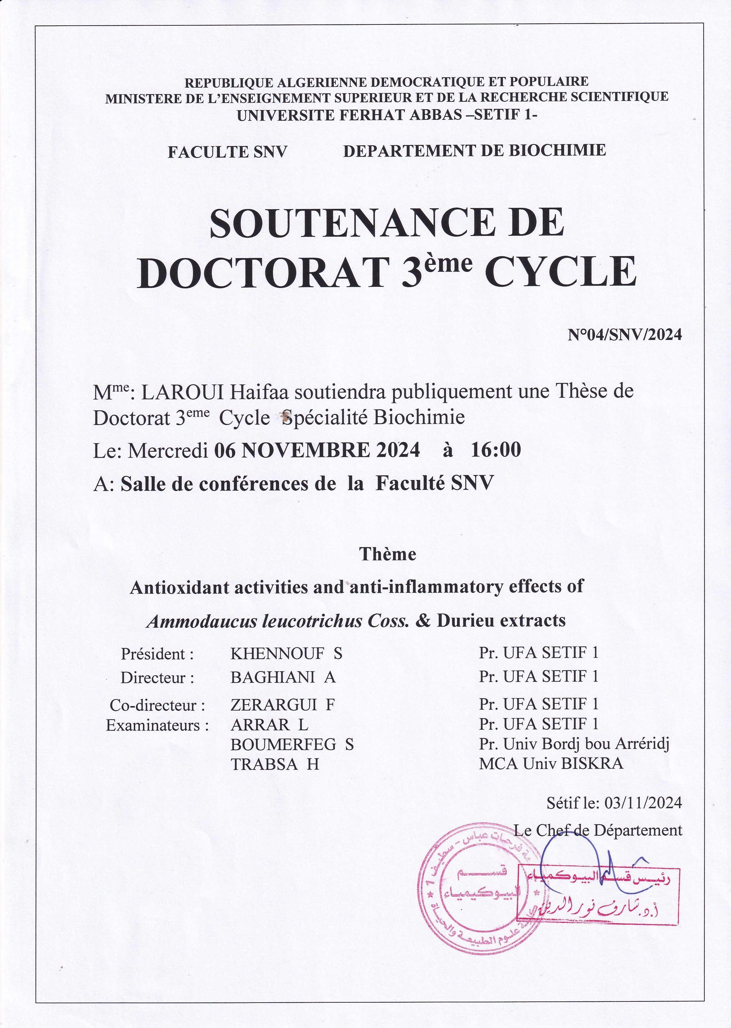 Soutenances 06 11 2024