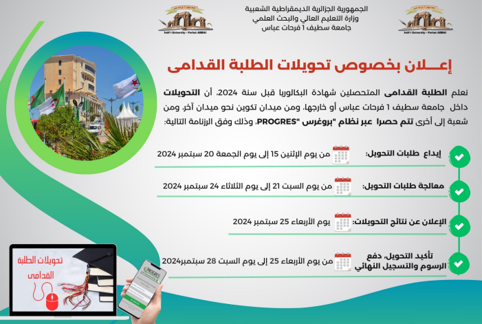  التحويلات الجامعية 2024-2025 